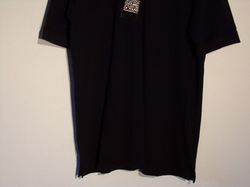 NWT MEN'S LARGE LR SCOOP PREMIUM POLO BLACK SHORT SLEEVE 3 BUTTON SHIRT #1555 - Picture 3 of 4