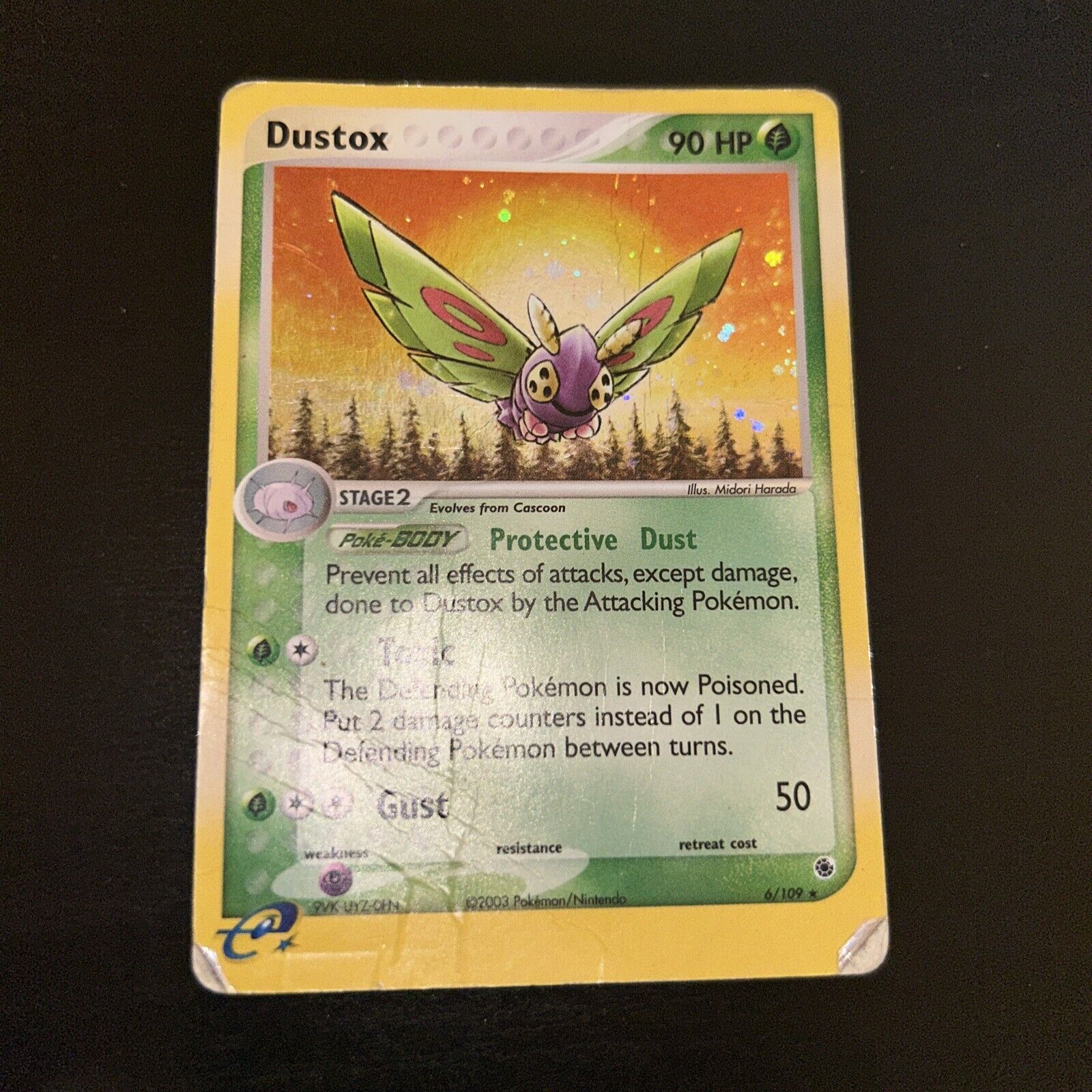 Dustox 6/109 Holo Rare EX Ruby & Sapphire 2003 Pokémon Card HP