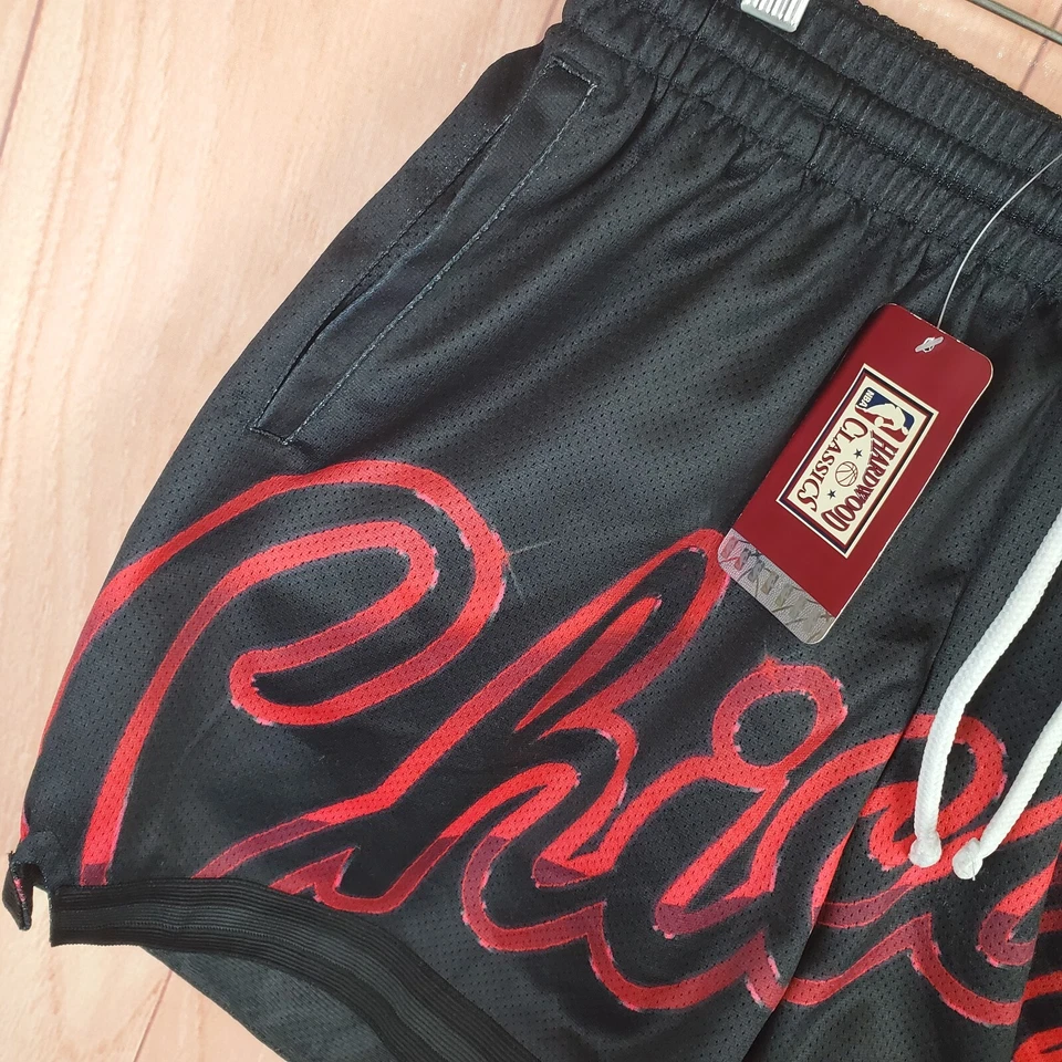 Mitchell & Ness Big Face 4.0 Womens Shorts Small Black Chicago Bulls Drawstring - Image 2 of 4
