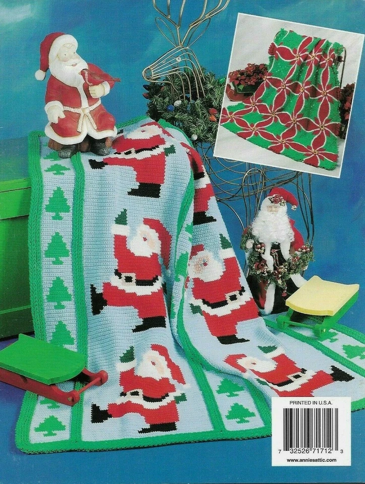 NEW HAPPY HOLIDAY AFGHANS CHRISTMAS 4 DESIGNS ANNIE'S CROCHET PATTERN BOOK  - Image 2 of 2
