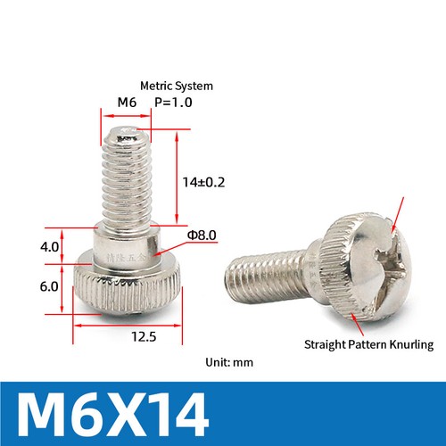 M5 M6 Carbon Steel Knurled Hand Screws L:10/12/14/16mm Large Head Thumb Bolts - Picture 23 of 23