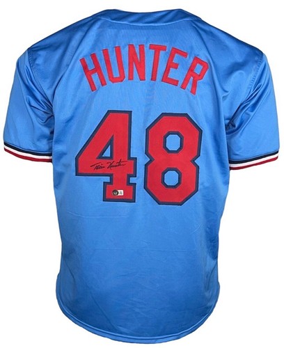 Torii Hunter Autographed Custom Blue Minnesota Baseball Jersey Blackett - Picture 3 of 4