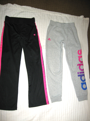 Lot of 2 Pair Champion & Adidas Girls Athletic & Jogger Pants ~ Size S ( 8 ) - Picture 2 of 5