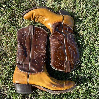 Rare Nocona Justin Patent Leather Cowboy Boots Mens 9.5 D  display picture 2