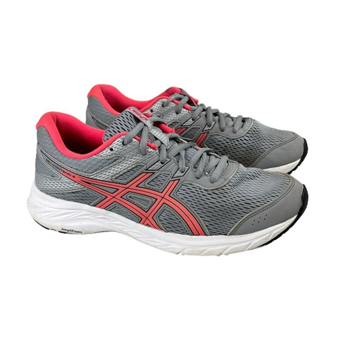 Asics Gel Contend 6 Damen Größe 8 Laufschuhe Turnschuhe grau korallenpink