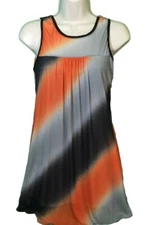 Tag 1080 Orange Black Gray Summer Top Blouse Size Small