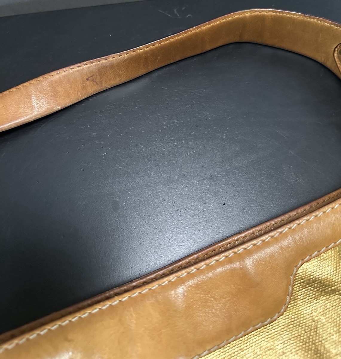 Y2K Michael Kors Gold MK signature logo hobo shoulder bag purse