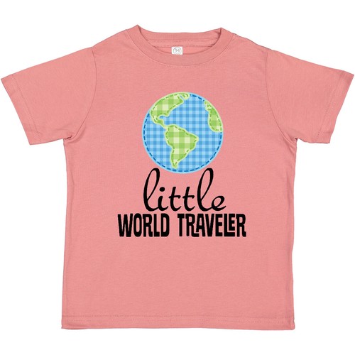 Camiseta Inktastic Little World Traveler Niño Pequeño Viaje Viaje Viaje Verano Niño