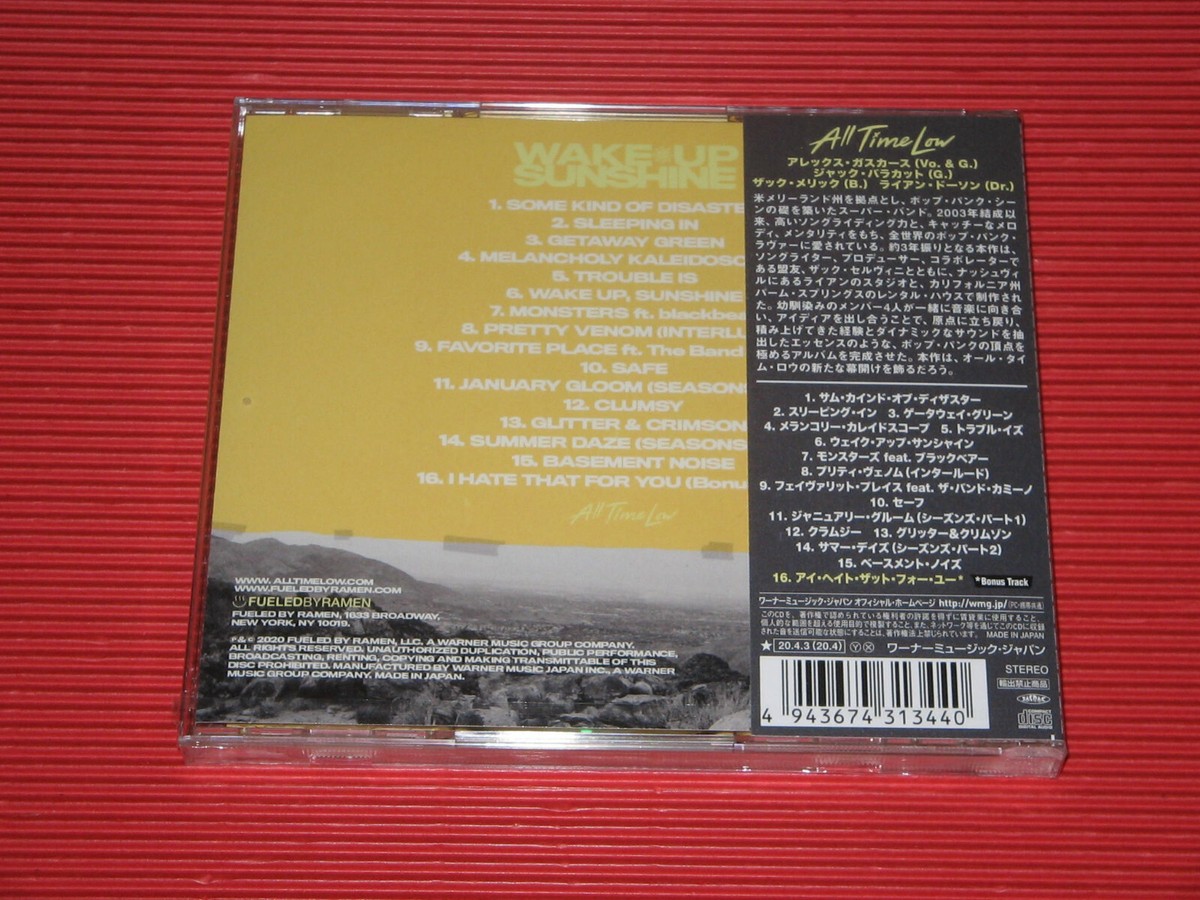 4BT 2020 ALL TIME LOW WAKE UP , SUNSHINE WITH BONUS TRACK JAPAN CD