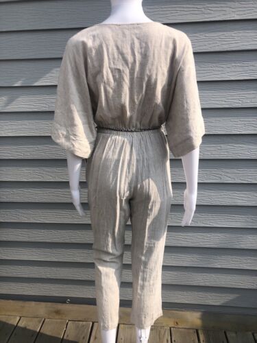 Annabelle Damen Jumpsuit mit weitem Bein Leinenmischung Flechtgürtel Größe S - Bild 2 von 19