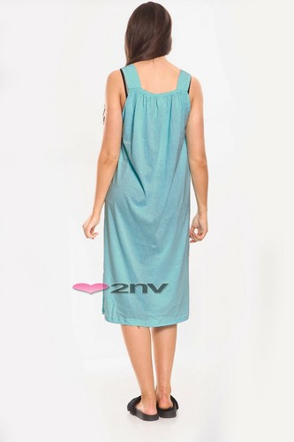 Ladies Nightwear 100% COTTON Rich Night Dress Sleeveless Nightshirt Nightie Gown - Picture 19 of 22