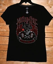 Motley Crue rhinestone bling black short sleeved shirt sizes Med, Large, 2XL