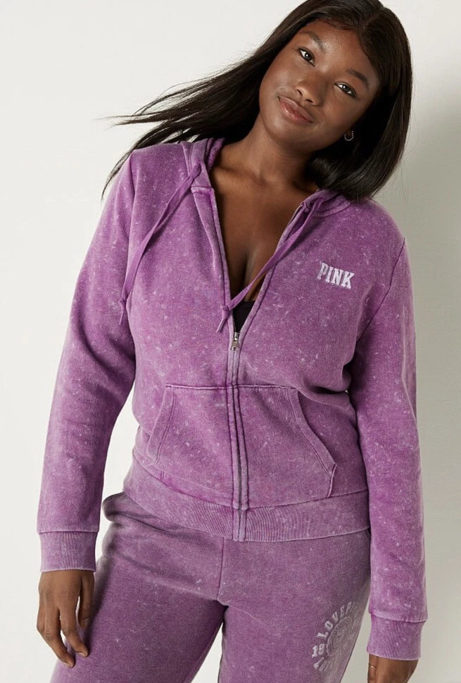 Victoria Secret Pink Full Zip Hoodie Sweatshirt & Skinny Jogger Pants Set  XXL