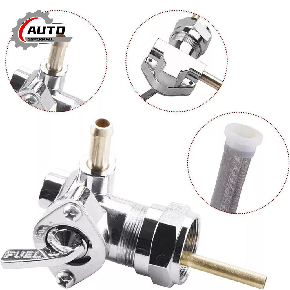 22MM Left Spigot Gas Tank Fuel Valve Petcock Switch New Fit for Harley Davidson