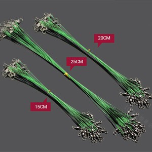60-X-Trace-Wire-Leader-Stainless-Steel-Fishing-Line-Leaders-W-Snap-amp-Swivel-New