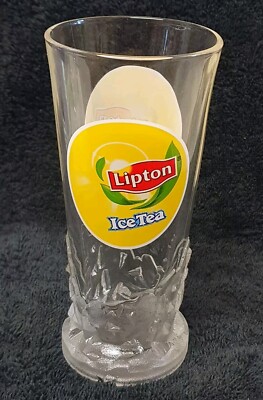  ️LIPTON ICE TEA DRINKING GLASS LONG ISLAND COCKTAIL STEMMED ADVERTISING RETRO