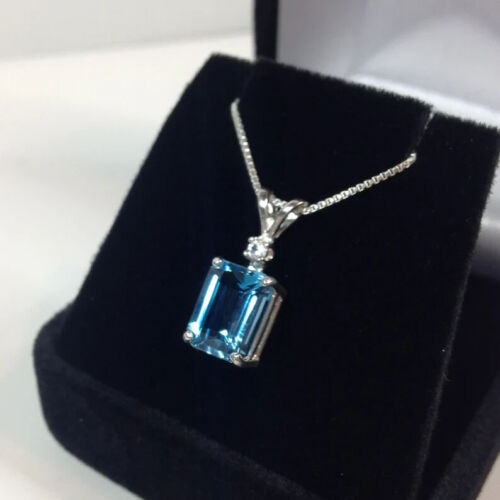 Glänzend Blau Topas Edelstein 925 Sterling Silber Handgemacht Hängeleuchte - Bild 4 von 5