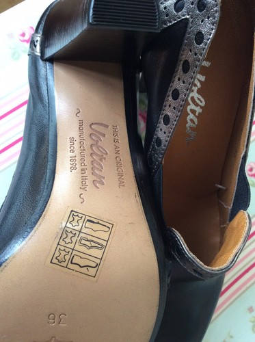 Voltan Black Leather High Front Ladies Shoes NWT Size 3/36 - Picture 4 of 12