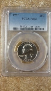1957-25C-WASHINGTON-QUARTER-PCGS-PR-67-FREE-SHIPPING
