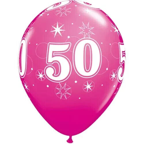 QUALATEX 50th pink COLOUR 11" LATEX BALLOONS 25 BAG - Picture 1 of 1