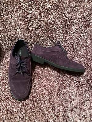 Womens Hush Puppies purple suede Oxford shoes size plum