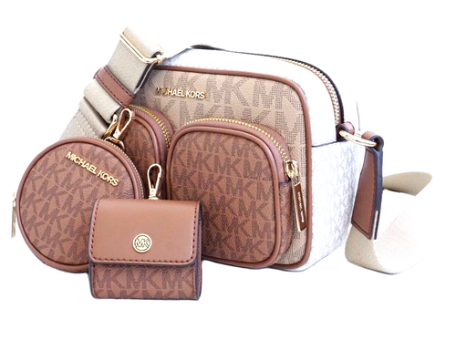 Sac Michael Kors sac à bandoulière Jet Set Item MD PKT Xbody Camel Multi neuf - Photo 7 sur 15