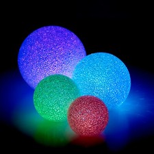 Image of Colour Changing LED Light Up Balls Glitter Ornament Christmas Wedding Decoration