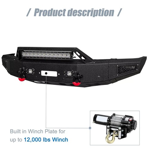 Vijay Steel Front/Rear Bumper For 2019-2024 Dodge Ram 1500 W/Winch Plate&Lights - Picture 8 of 18