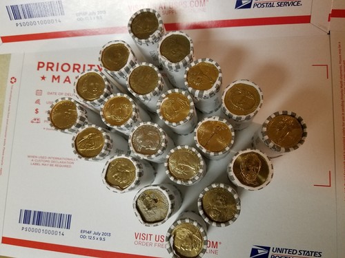 16 Unsearched Bank Rolls ($400) Presidential, Sacagawea, & S.B.A. Dollar Coins - Picture 2 of 6