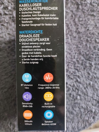 Duschlautsprecher, Wasserdichter,kabellos, Soundlogic, gebraucht- OVP - Bild 4 von 5