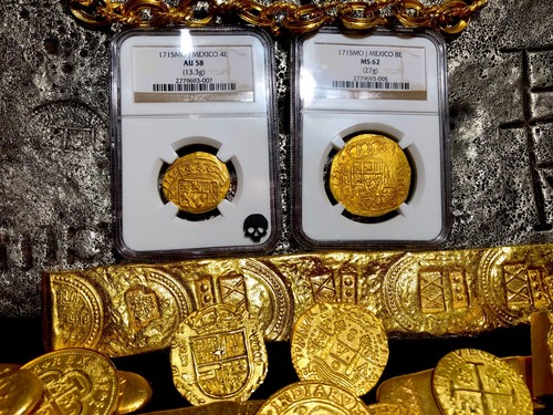 MEXICO 1715 DATED 4 ESCUDOS NGC 58 “1715 FLEET” PIRATE GOLD TREASURE COB COIN - Picture 20 of 23