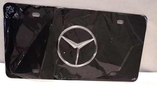 Placa de acero inoxidable 3D negra Mercedes matrícula de vehículo cubierta de etiqueta de automóvil - Imagen 2 de 6