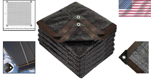 50% Black Shade Cloth 20x20 FT - Durable Garden Mesh Tarp for UV Protection - Picture 2 of 9