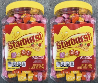 2 PACKS Starburst Original Fruit Chews 54 oz Jars Cherry Orange Strawberry Lemon