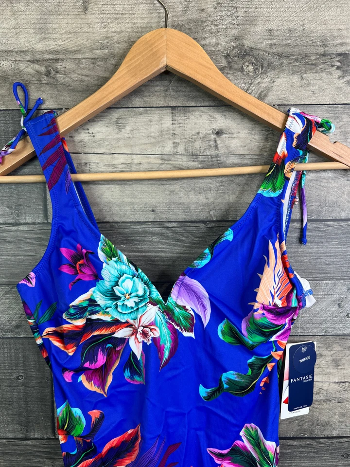 Traje de baño Fantasie talla 34D azul floral Halkidiki traje de baño de inmersión una pieza Foto 4 de 4
