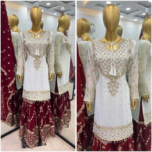 3 Piece Pakistani Dress Salwar Kameez Ready To Wear Suit Wedding Party Bollywood - Picture 8 of 11