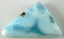 Gelatería de piedras preciosas con cuentas azul cielo caribeño cabujón Larimar dominicano (9,5 g) #LC80