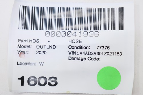 2008 - 2020 MITSUBISHI OUTLANDER BRAKE BOOSTER VACUUM HOSE TUBE PIPE OEM - Foto 10 di 10
