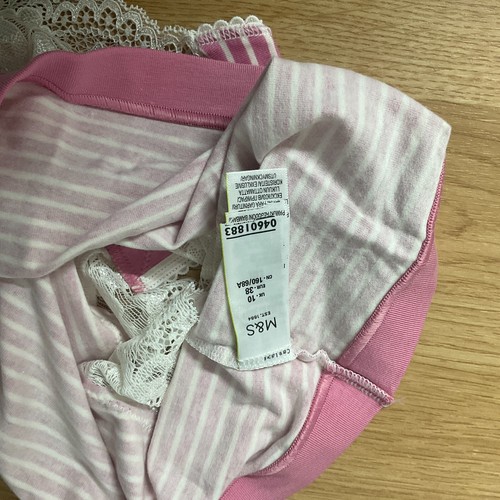 Ex Marks And Spencer Pink Sexy Cotton Rich Printed Brazilian Knickers - Picture 8 of 10