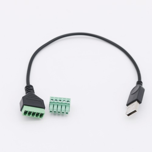 USB 2.0 A Male to 5 Pin Screw Connector with Shield Terminal Plug Adapter Cable - Picture 4 of 12