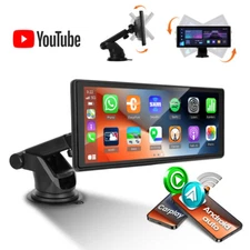 10.26'' Wireless Carplay Android Auto Car Stereo Radio 1 DIN TouchScreen YUTUBE