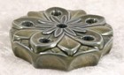 Flower shaped heavy china item 6 holes dark green candles or incense sticks