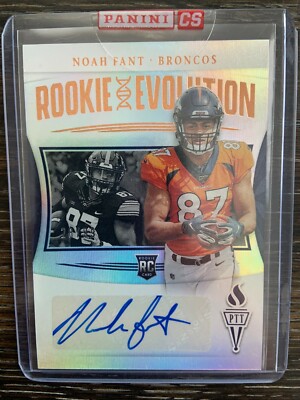 2019 Noah Fant TE - Panini - Rookie Evolution - No. RE-NF 28/99 Auto Seahawks RC