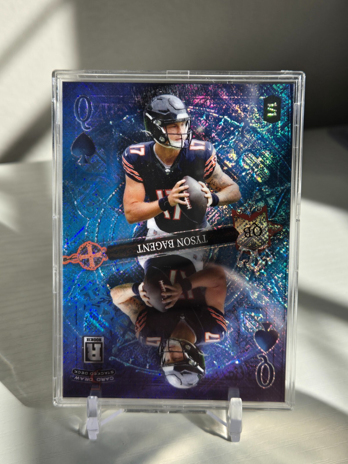 2023 Wild Card 5 Draw Tyson Bagent Queen of Spades 1/1 #DK-TB