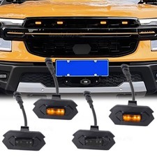 Per Ford RANGER T9 4x Nero Stile Raptor LED Ambra Griglia Luci + Cablaggio 2023-24