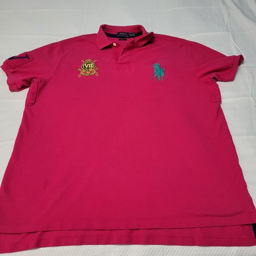 Polo Ralph Lauren Big Pony Polo Mens XXL Patch V Embroidered Short Sleeve - 第 1/12 張圖片