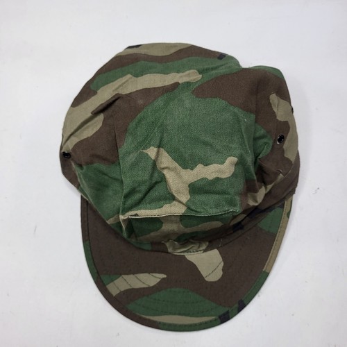Gorra utilitaria vintage militar Woodland camuflaje patrulla talla X-grande nueva de colección EE. UU. - Imagen 2 de 6