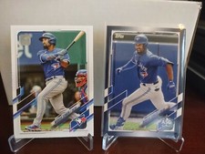 2021 Topps Update #ASG-19 Marcus Semien All-Star Blue Parallel & base lot JAYS