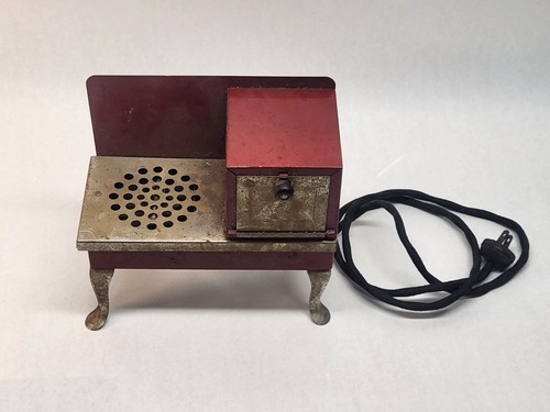 Vintage 1930s EMPIRE Metal Ware Electric Childs Toy Red Cook Stove WORKS!! - Picture 2 of 10