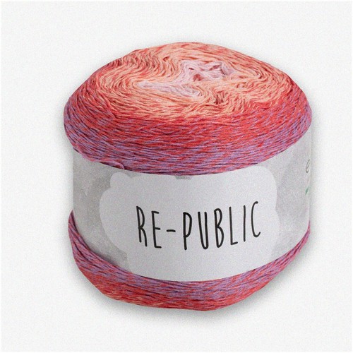 EcoBlend Delight: Re-Public Cake Yarn - 100% Recycled Cotton, 250g (8.8 Oz), 100